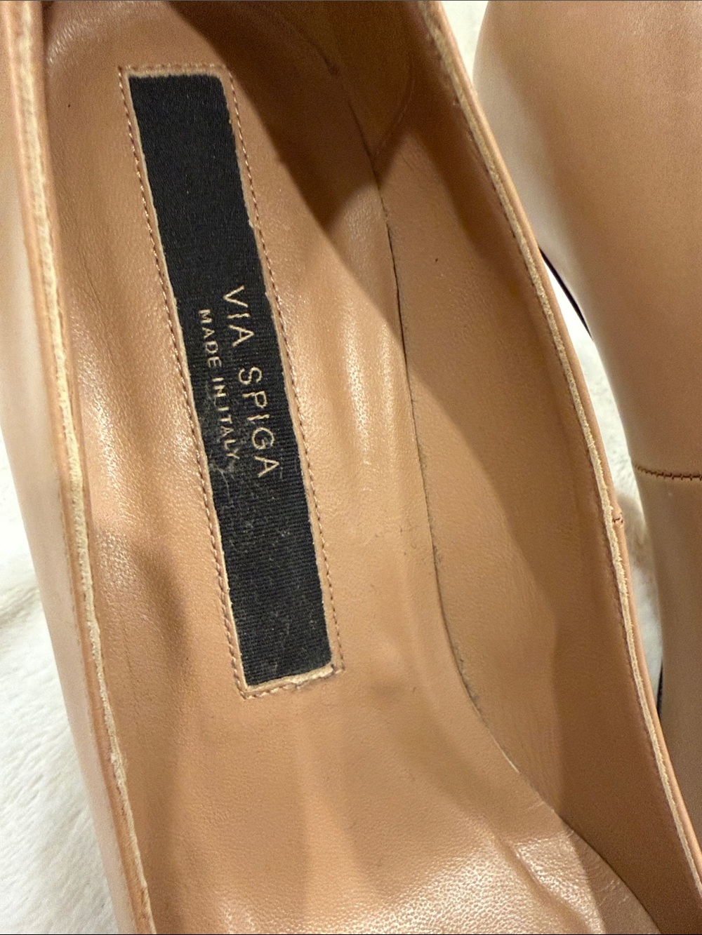 Via Spiga Nude Tan Pointed-Toe Stiletto Pumps - Picture 3 of 7